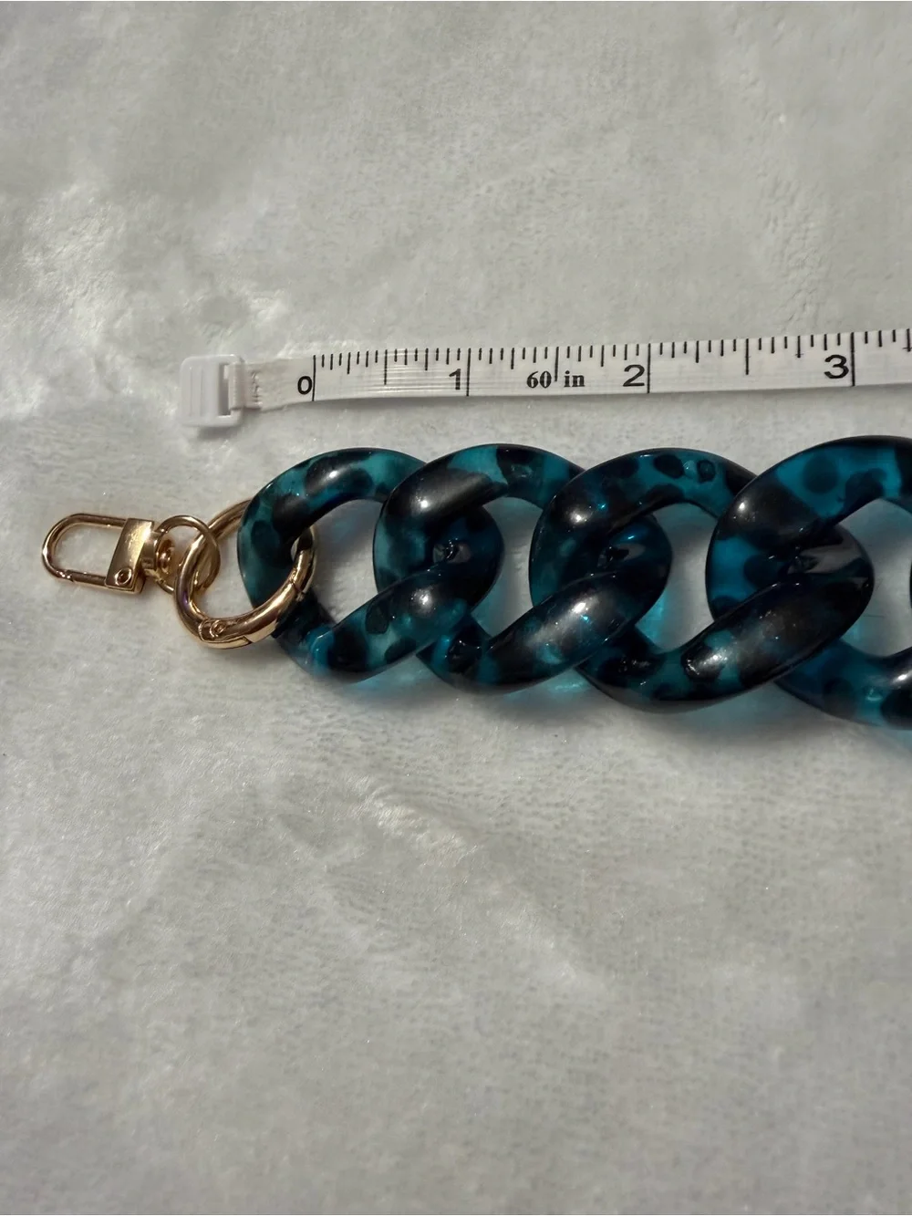 Teal Resin Chain Link Purse/ Bag Charm